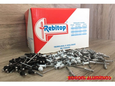 Rebite de Repuxo de Alumínio 4,0mm - 1.000 unidades